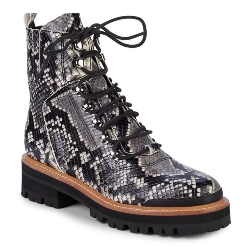 Marc Fisher Izzie 2 Snake-Print Hiker Boots